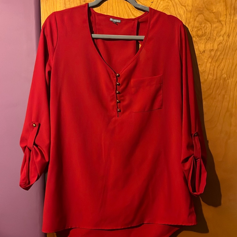 Charlotte russe red blouse size Medium